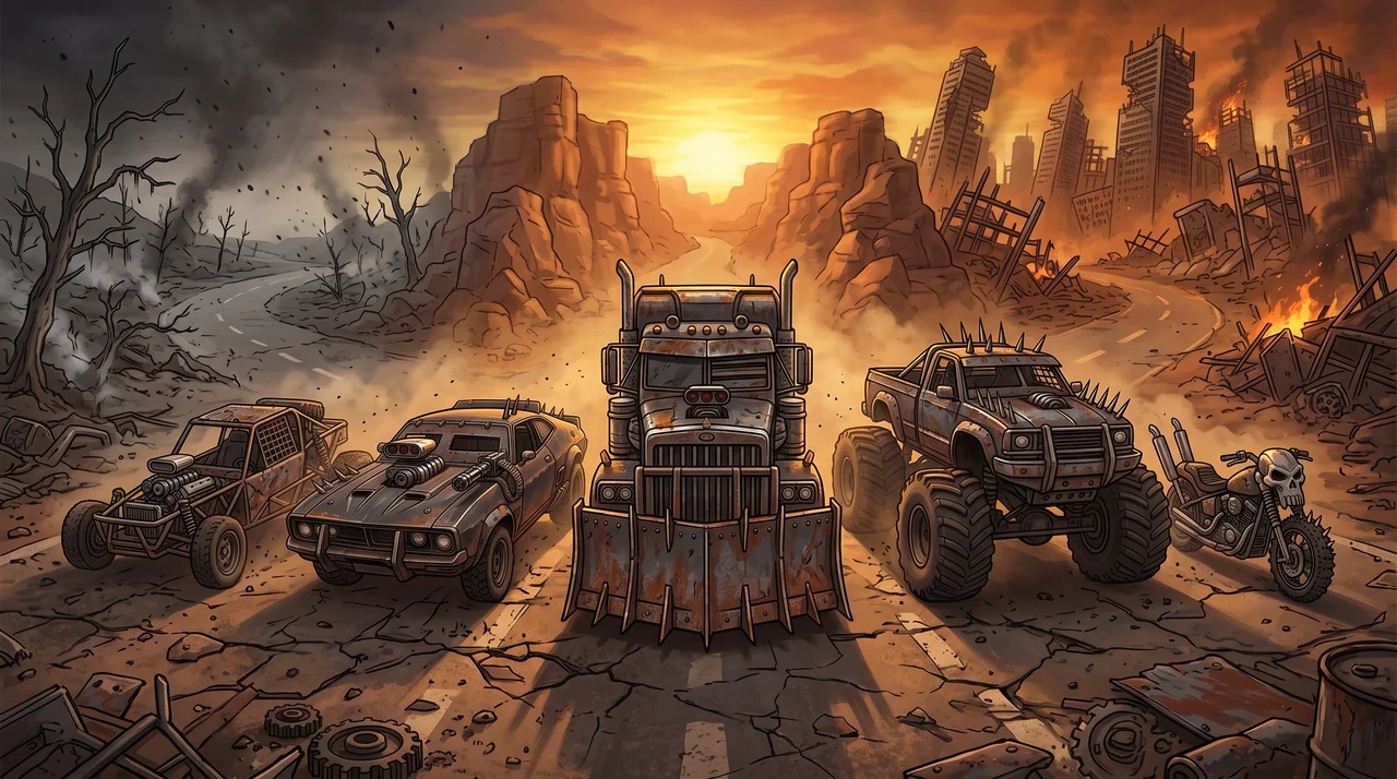 Metal Road, step 4: More cars and tracks